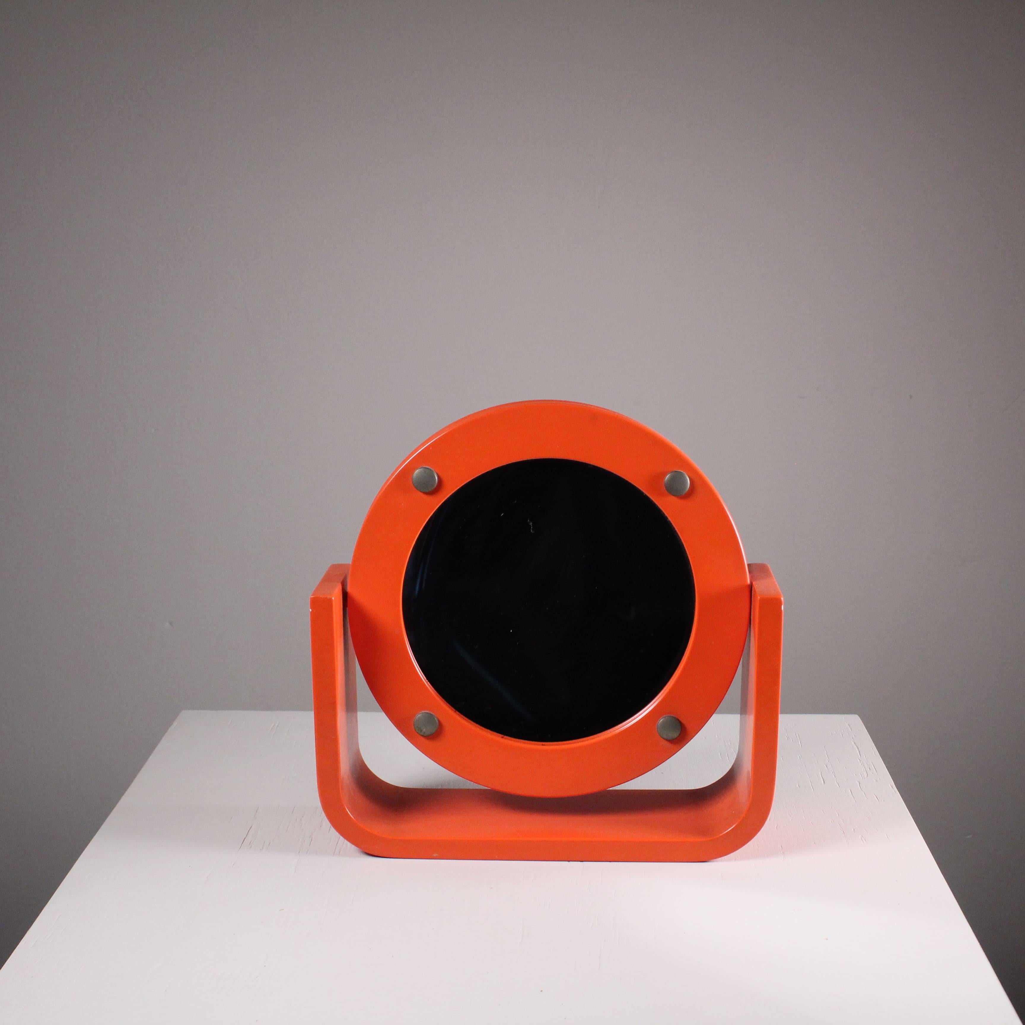 Modern orange standing mirror For Sale