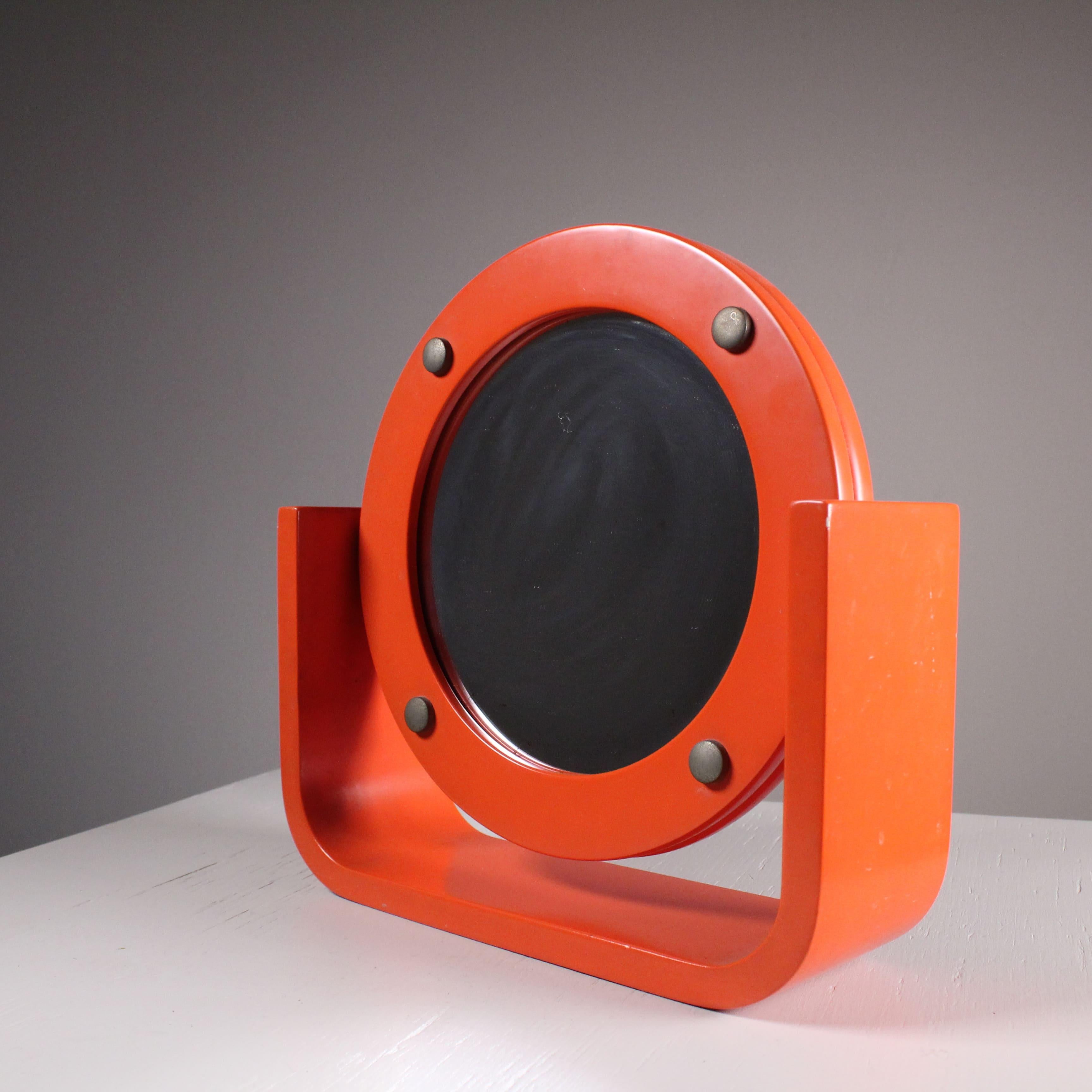 Italian orange standing mirror For Sale