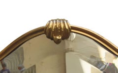 Brass Shield Wall Mirror, Italy 1960s