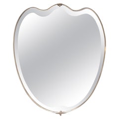 Brass Shield Wall Mirror, Italy 1960s