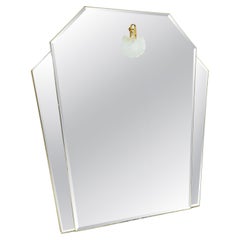Wall Mirror with 1 integrated light Mid-Century Modern Production Italy 80s
