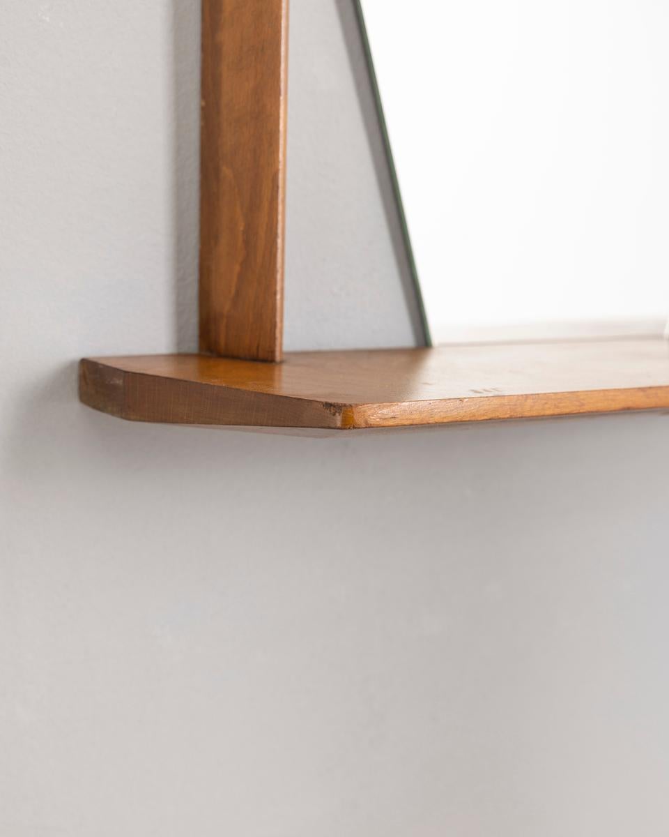 Specchio da parete con mensola vintage anni 60 design Italiano For Sale 4