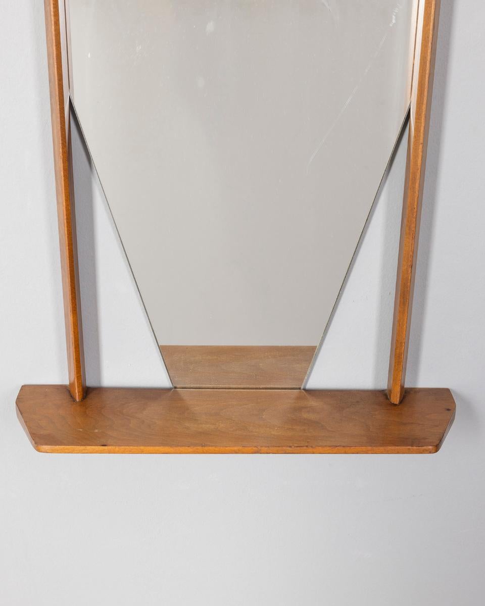 Mid-Century Modern Specchio da parete con mensola vintage anni 60 design Italiano For Sale