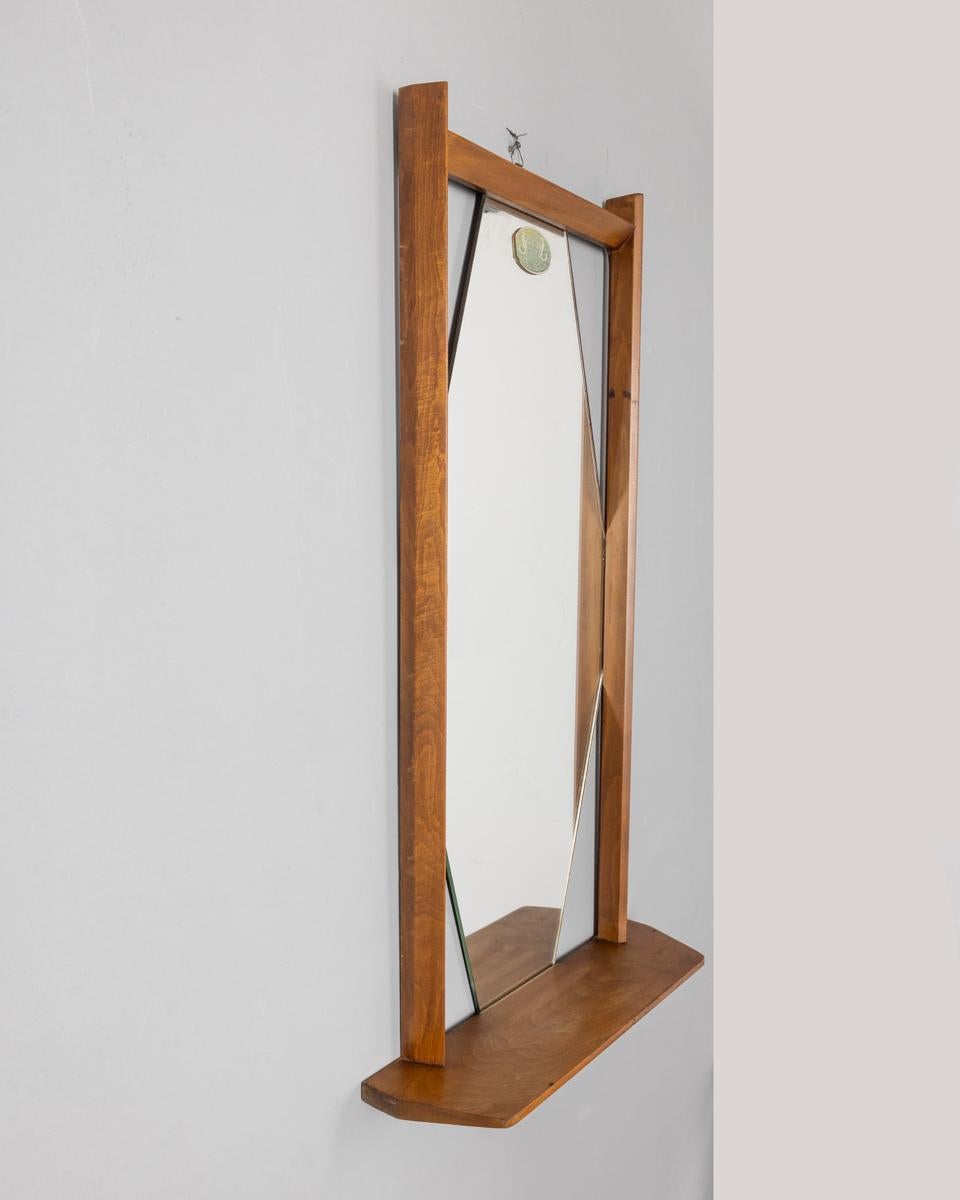 Specchio da parete con mensola vintage anni 60 design Italiano For Sale 2