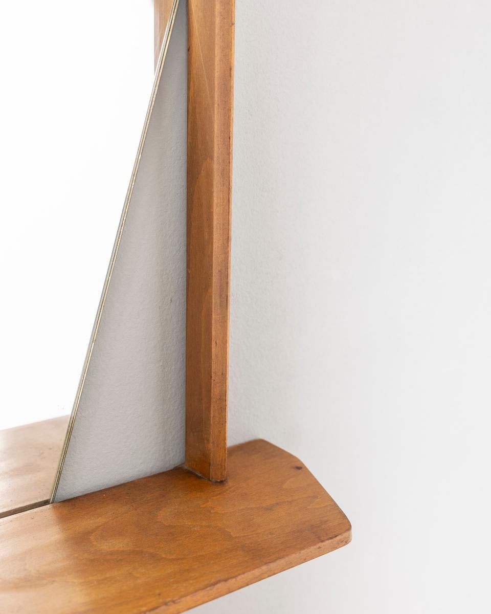 Specchio da parete con mensola vintage anni 60 design Italiano For Sale 3
