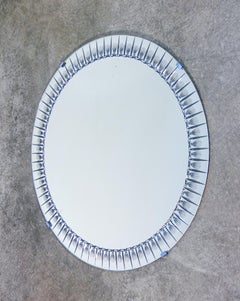 CRISTAL ART wall mirror with decorative mirrored details. Italy, 1960s