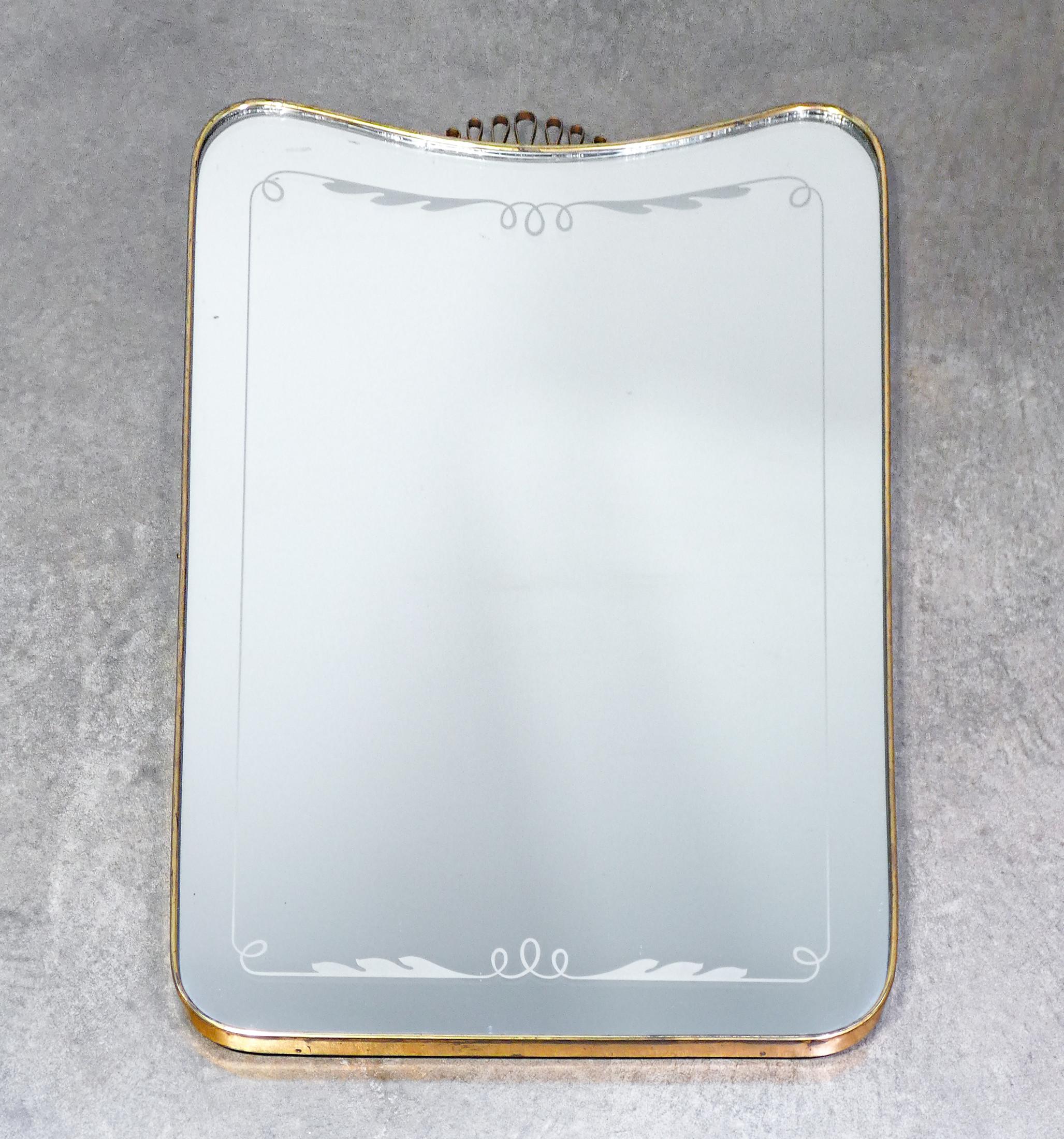 Metal Wall mirror, design Giò PONTI. Italy, 50s