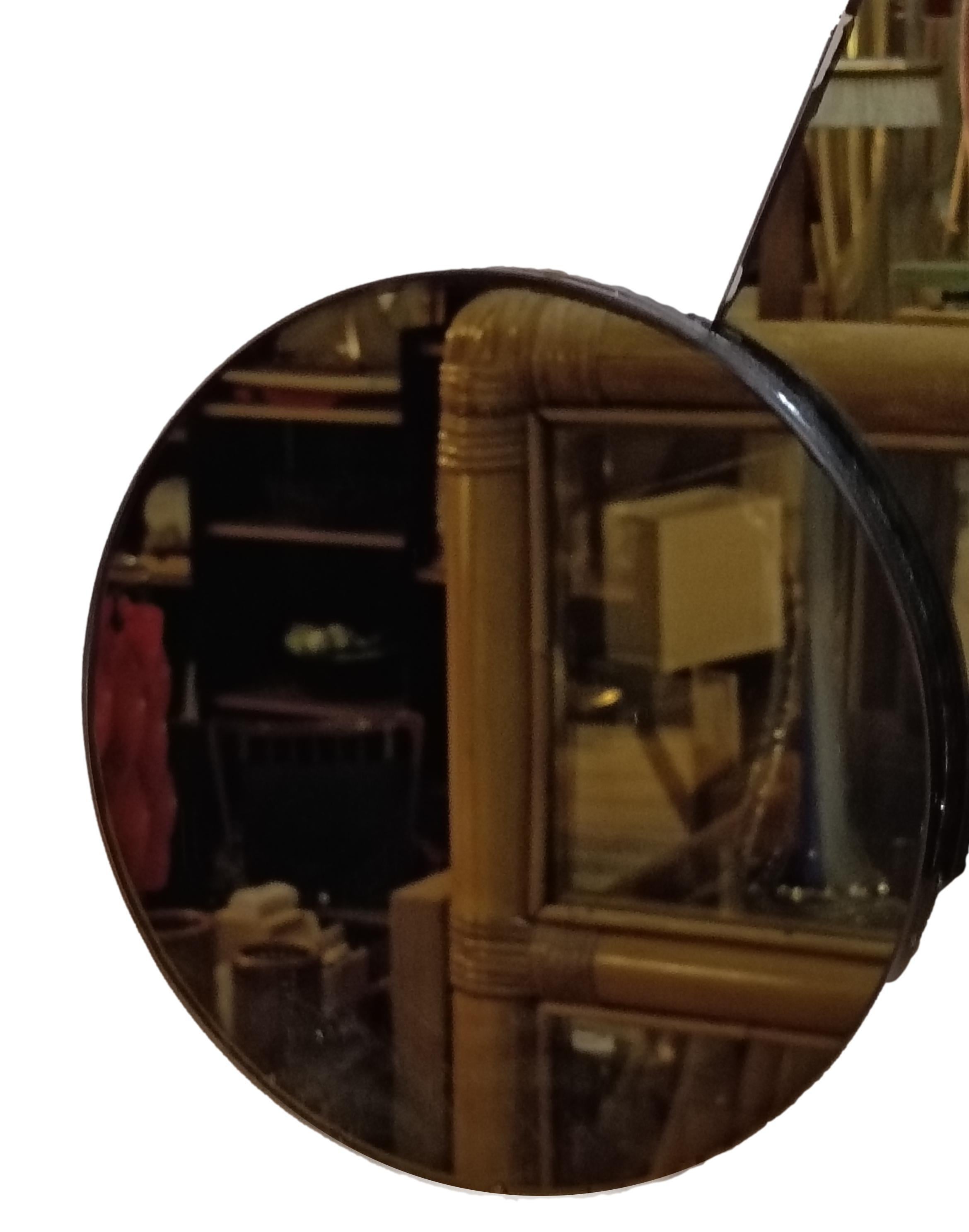 Late 20th Century Triangular Shaped Wall Mirror with Three Circular Mirrors, Italy 1970s For Sale