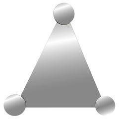 Espejo de pared triangular con tres espejos circulares, Italia Años 70
