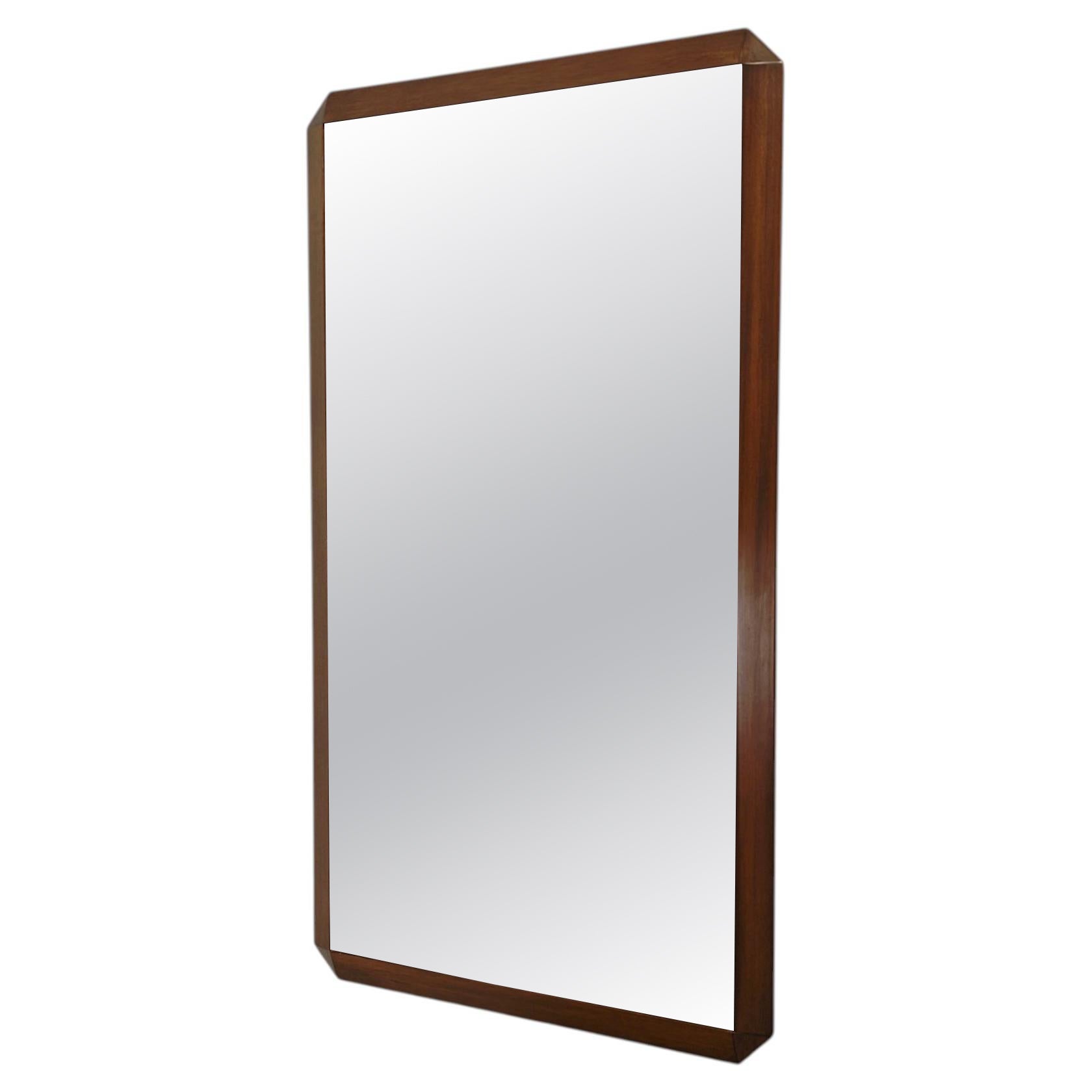 Mid-Century Modern 1960/70s Rectangular Wooden Wall Mirror