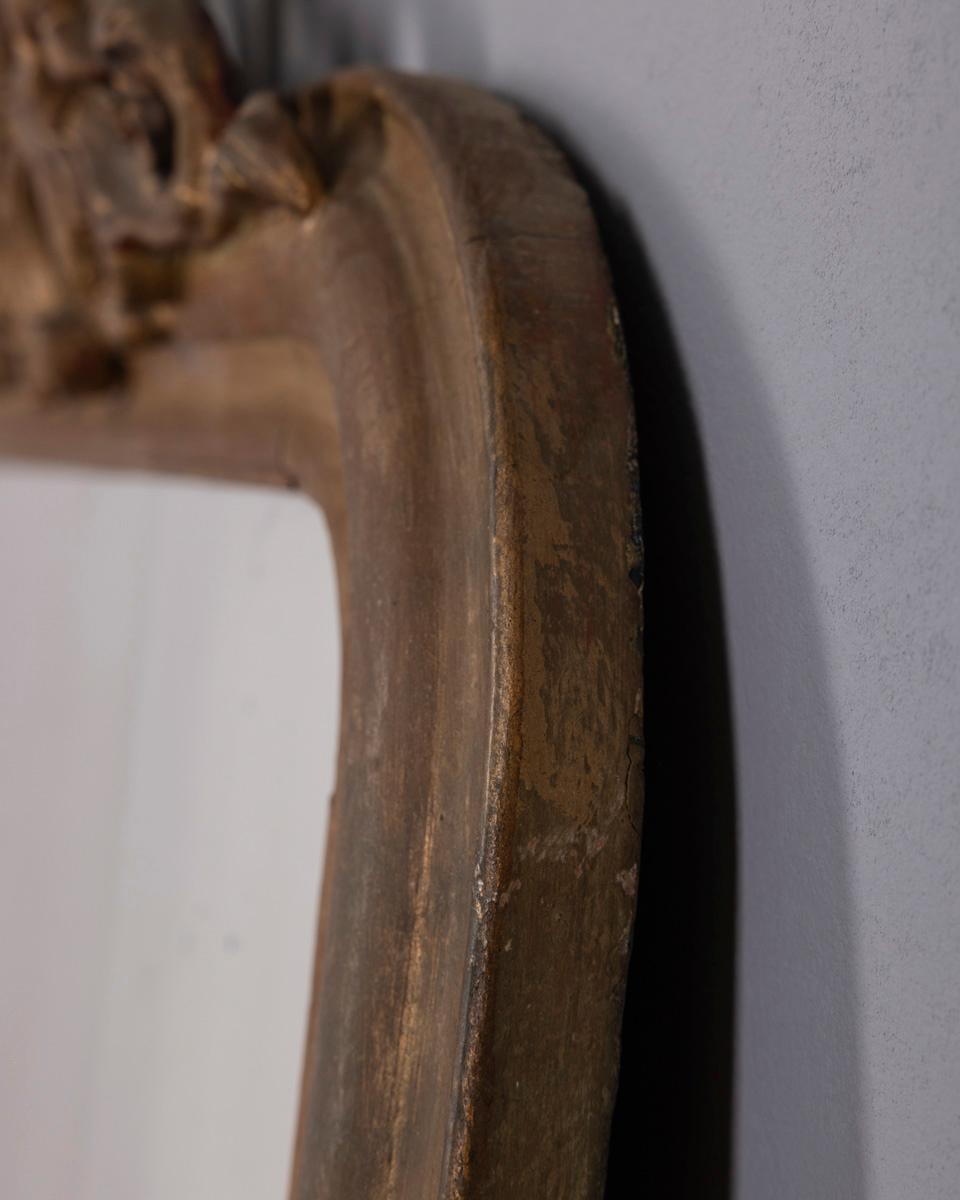 Specchio da parete in legno dorato e decorato inizio xx secolo in stile Barocco en vente 3