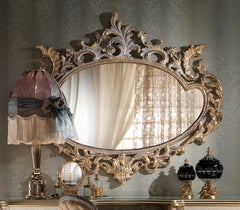 Specchio da parete in metallo placcato oro 24kt AD004