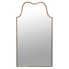 Espejo de pared de latón, Italia Años 50