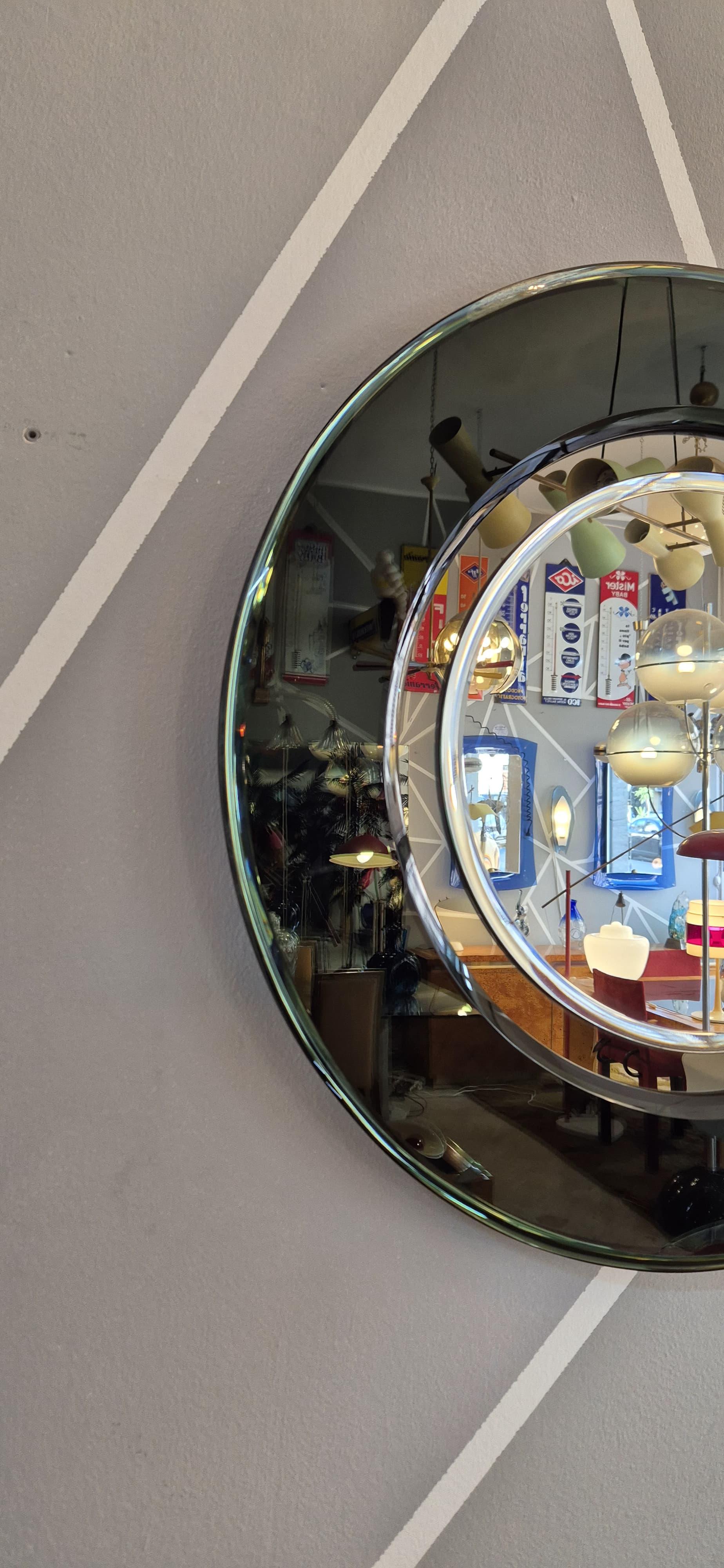 Miroir mural en verre avec cadre coloré Space Age en vente 4