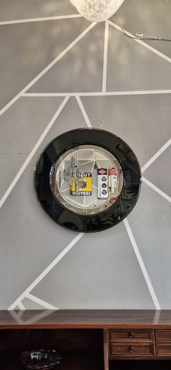 Glass wall mirror with colorful frame Space Age