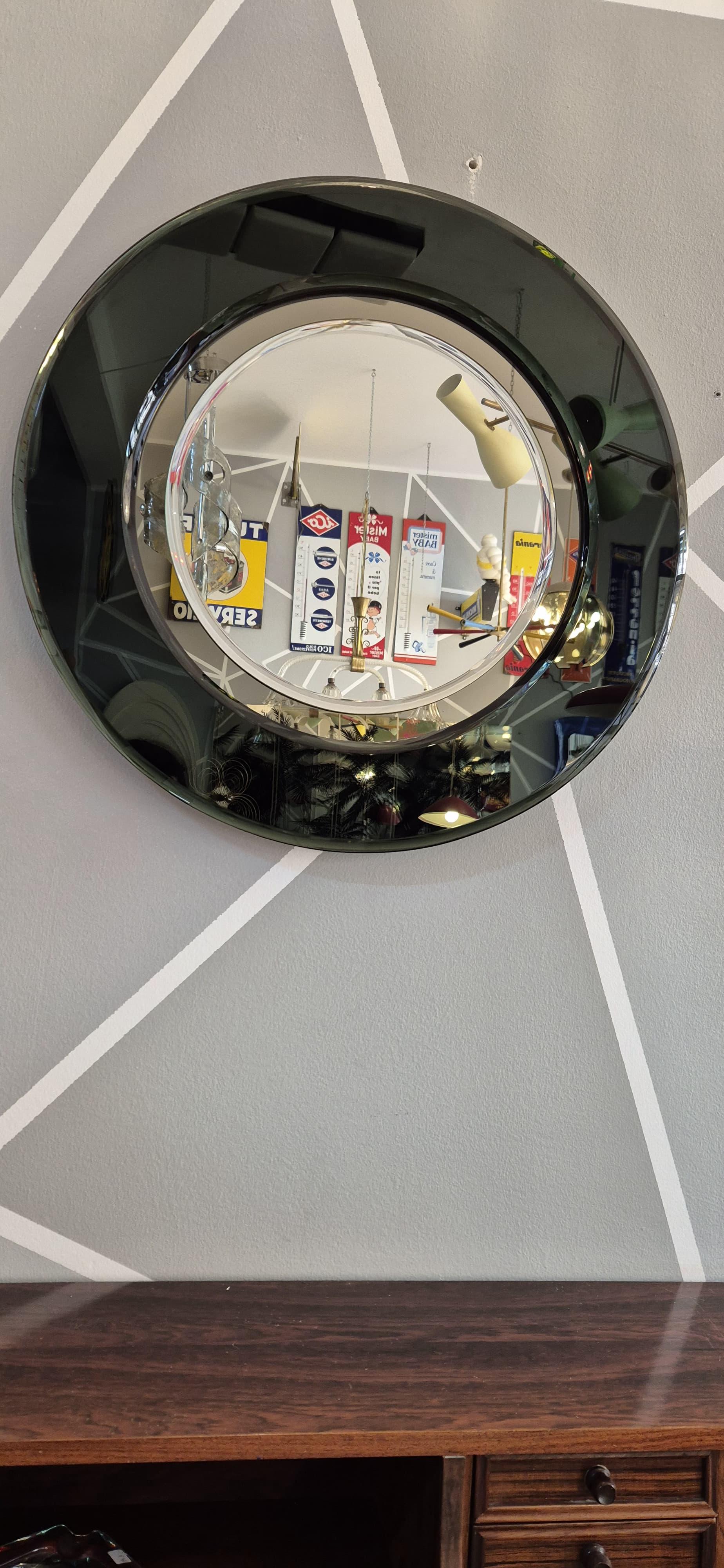 Verre Miroir mural en verre avec cadre coloré Space Age en vente
