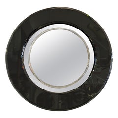 Glass wall mirror with colorful frame Space Age