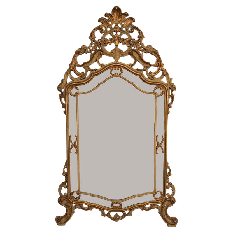 Specchio da parete inizio xx secolo in legno dorato in stile Barocco