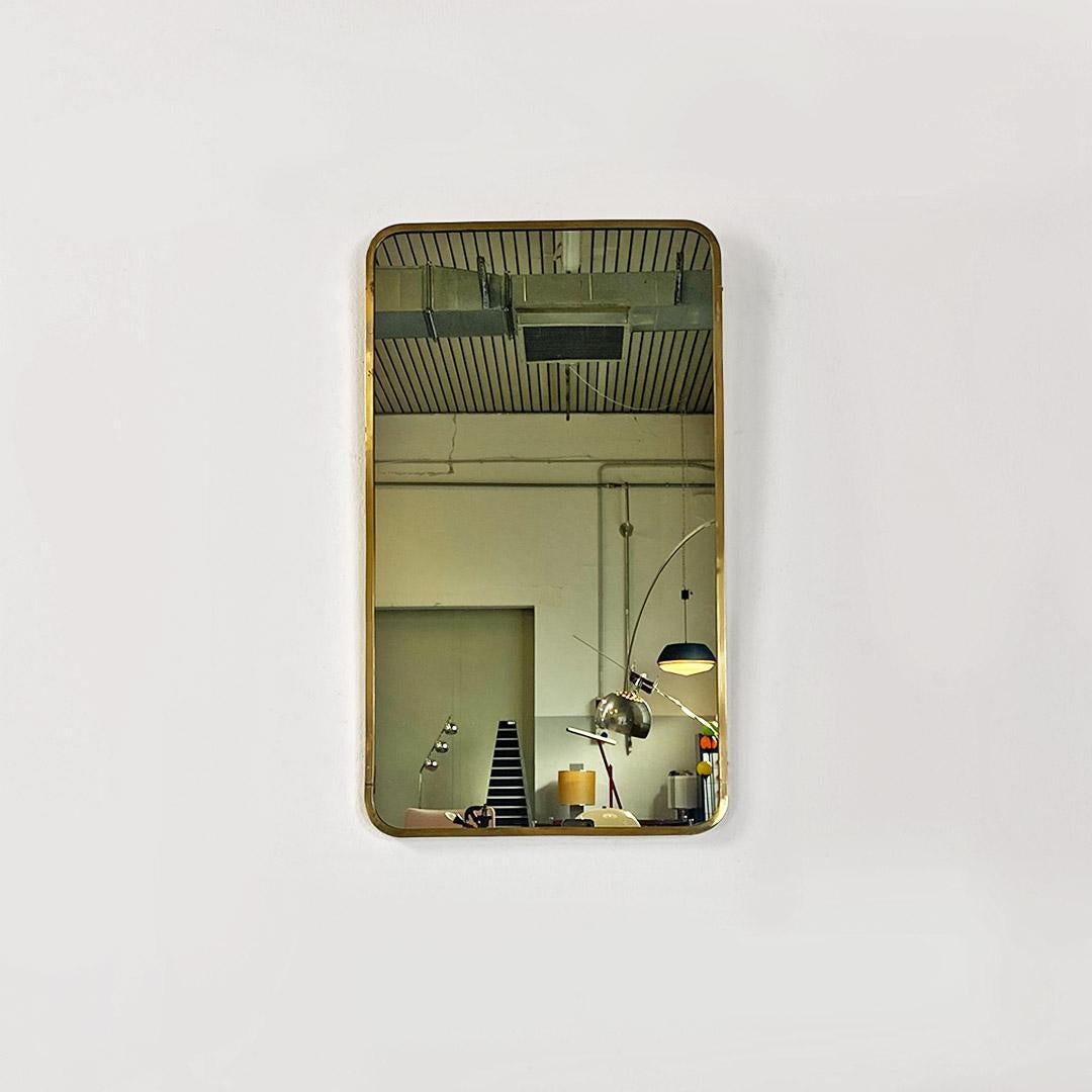 Mid-Century Modern Mid-century Italian wall mirror, with brass frame, ca. 1950. For Sale