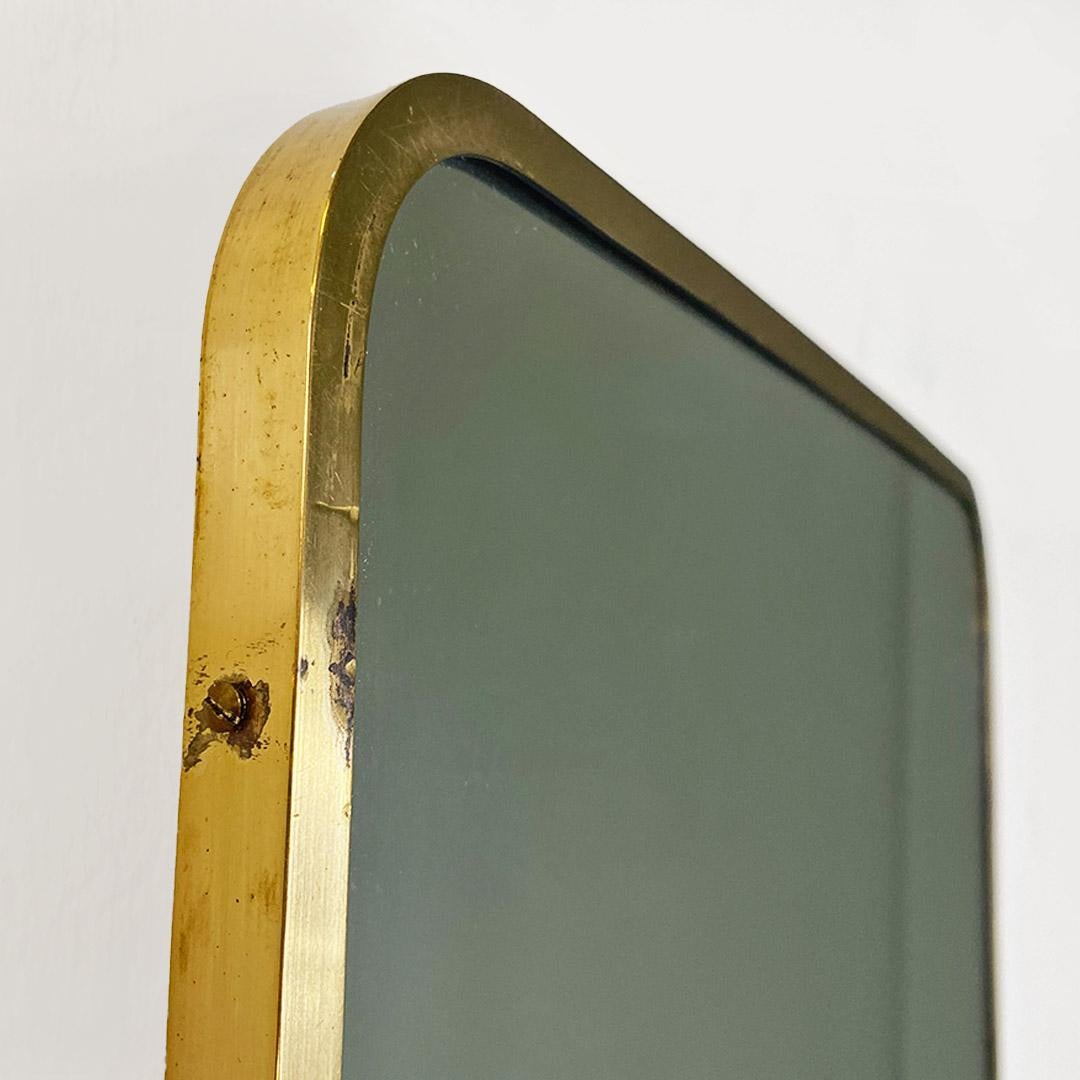 Mid-20th Century Mid-century Italian wall mirror, with brass frame, ca. 1950. For Sale