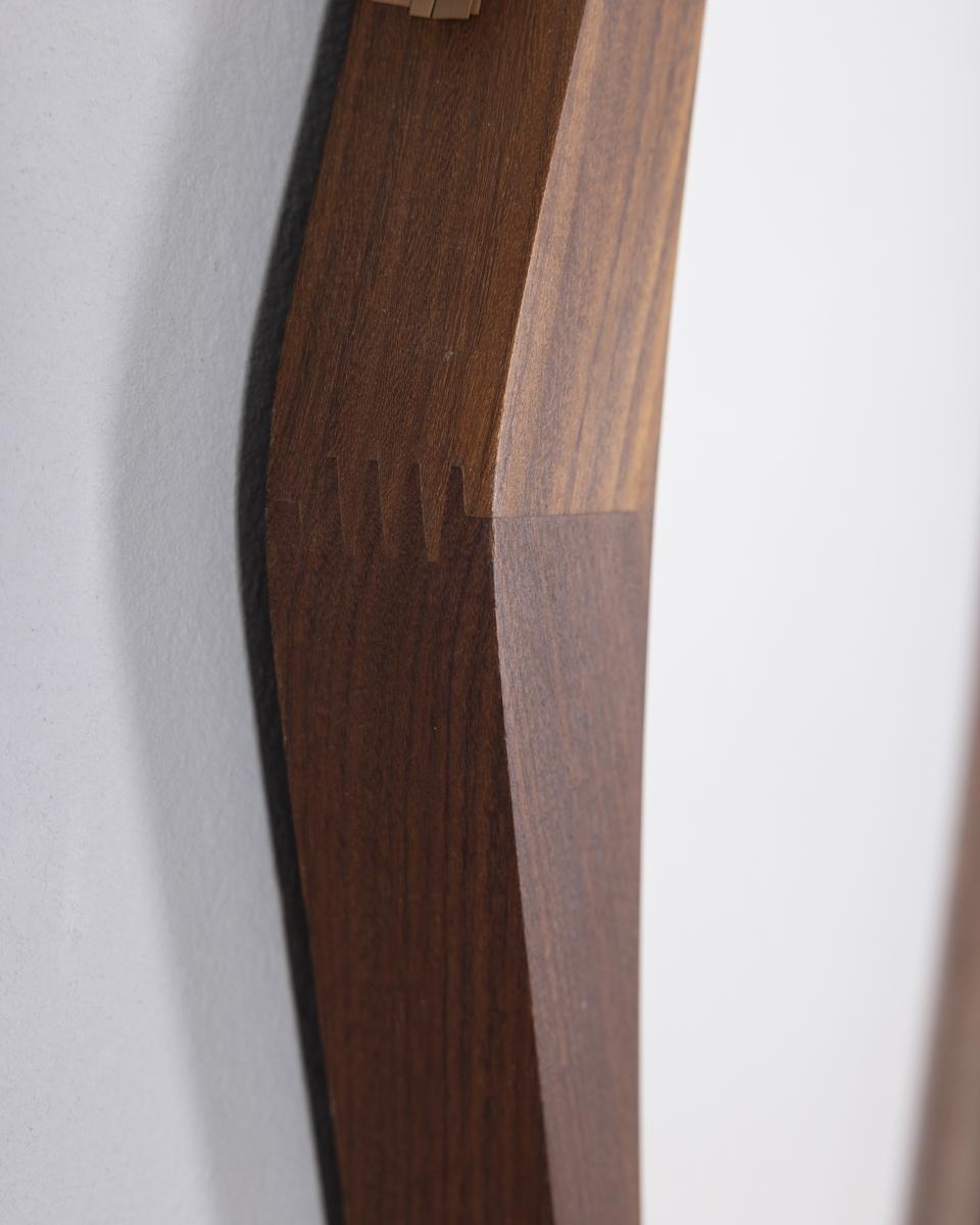 Specchio da parete ovale vintage anni 60 in legno design Italiano in vendita 1