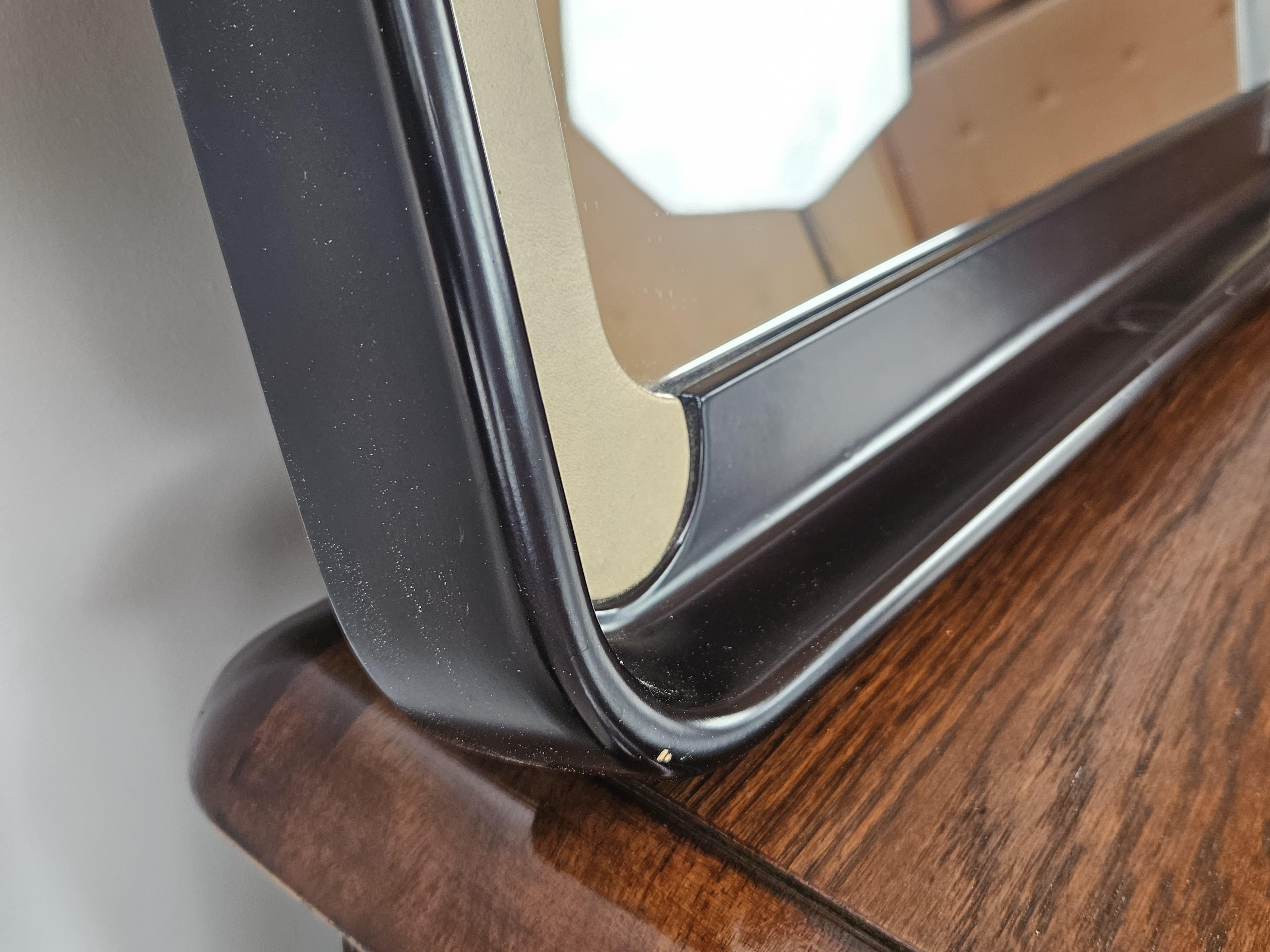 1970s square plastic and skai wall mirror For Sale 3