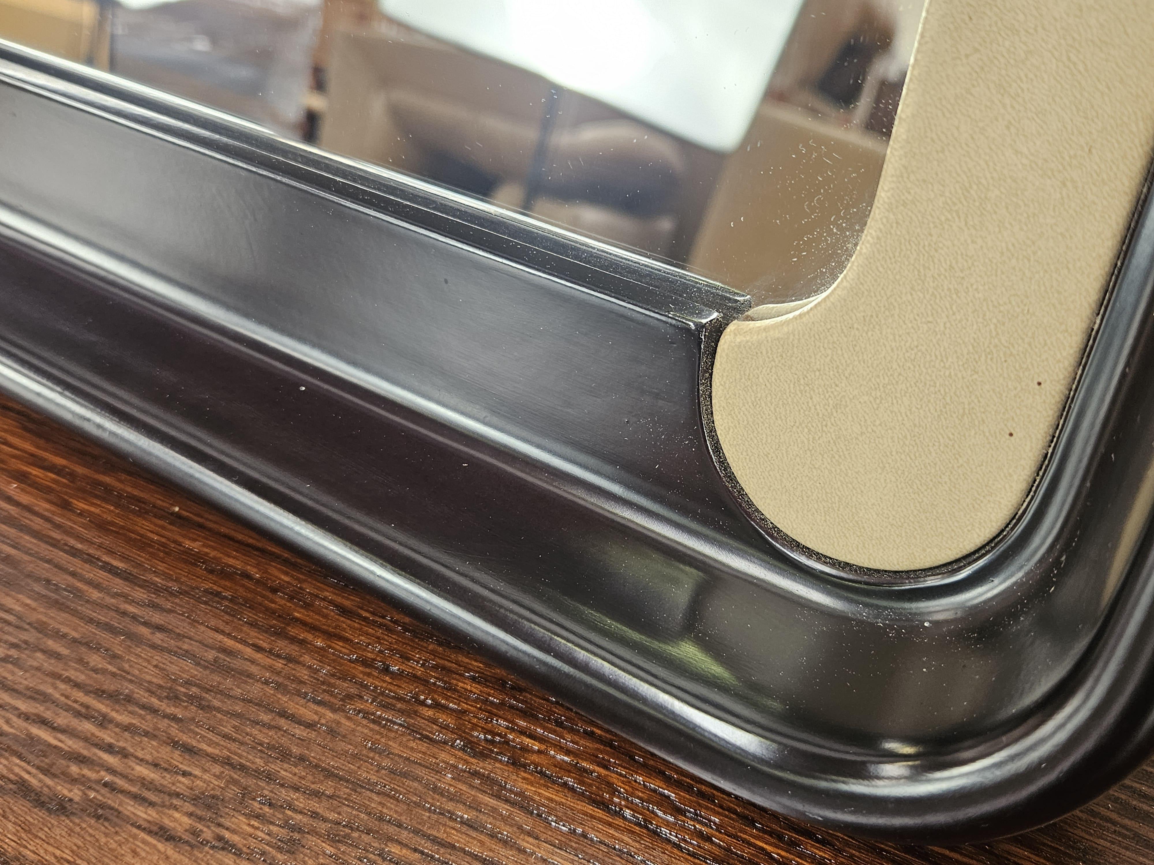 Late 20th Century 1970s square plastic and skai wall mirror For Sale