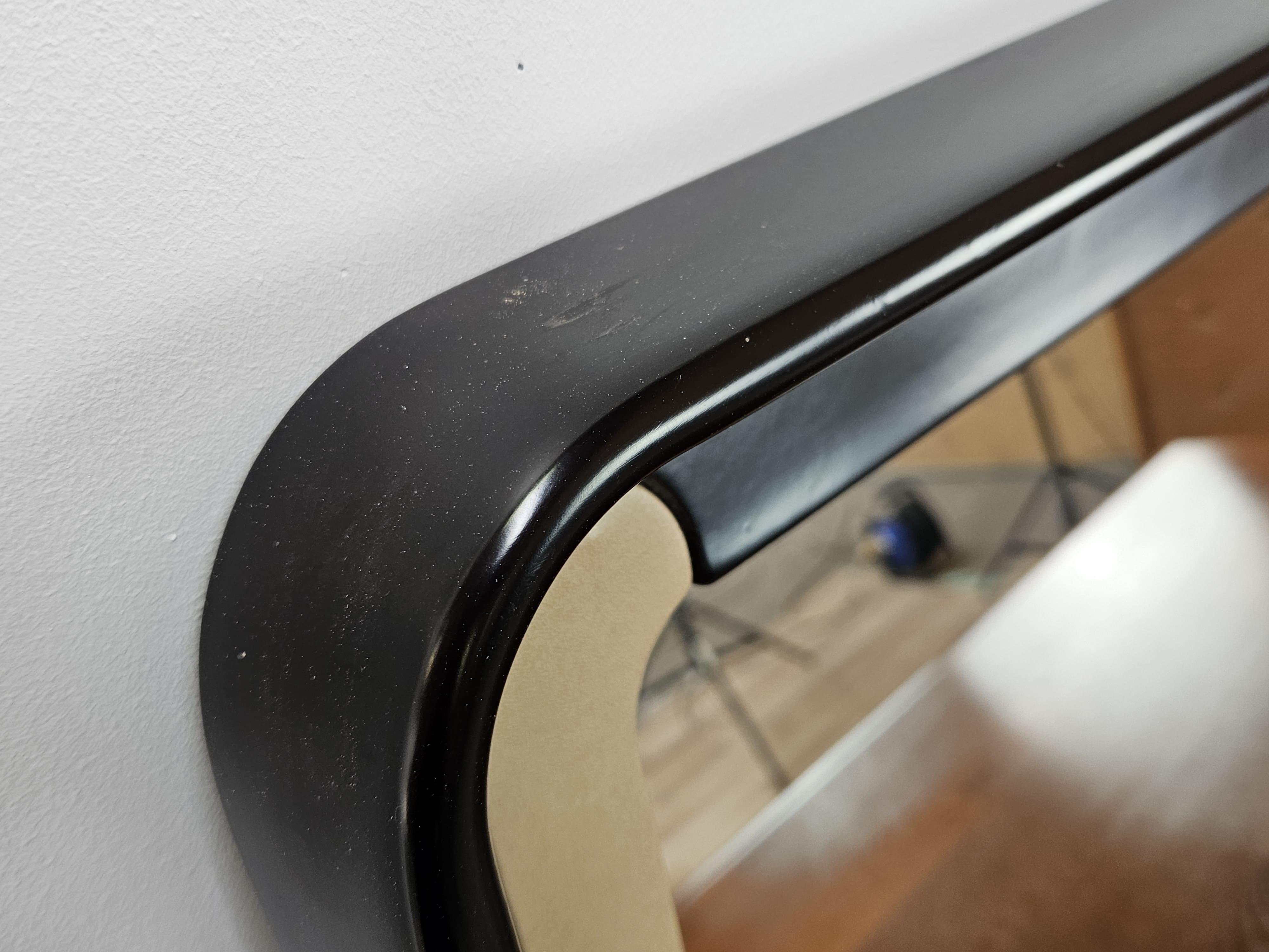 1970s square plastic and skai wall mirror For Sale 2