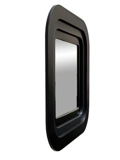 Specchio da Parete Quadrato in Legno, Italia 1970s