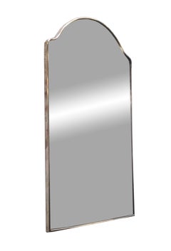 Shaped Brass Wall Mirror, Italy 1950s