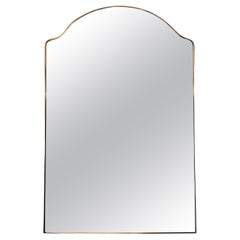 Shaped Brass Wall Mirror, Italy 1950s