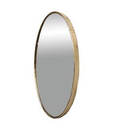 Round Brass Wall Mirror, Italy 1960s