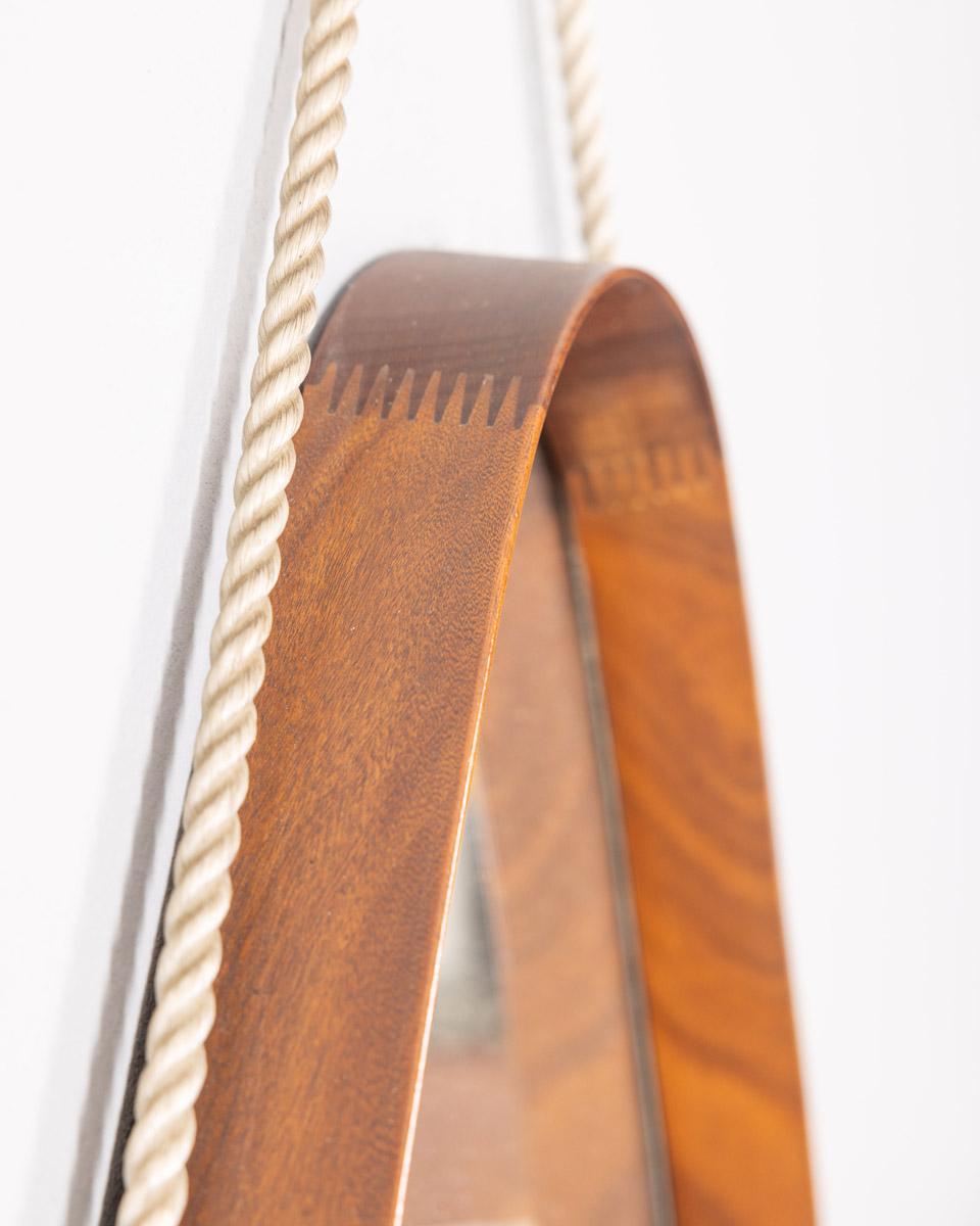 Miroir mural triangulaire en bois des années 70, design italien Bon état - En vente à None, IT
