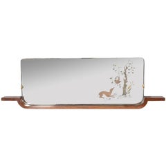 1940s vintage backlit wall mirror Italian design