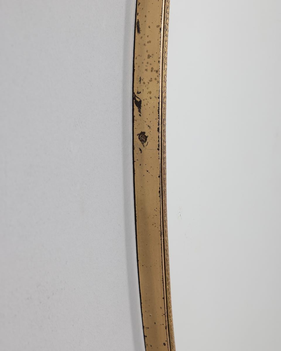 Espejo de pared vintage años 50 de latón dorado diseño italiano en Bueno Estado en None, IT