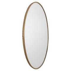 Espejo de pared vintage años 50 de latón dorado diseño italiano