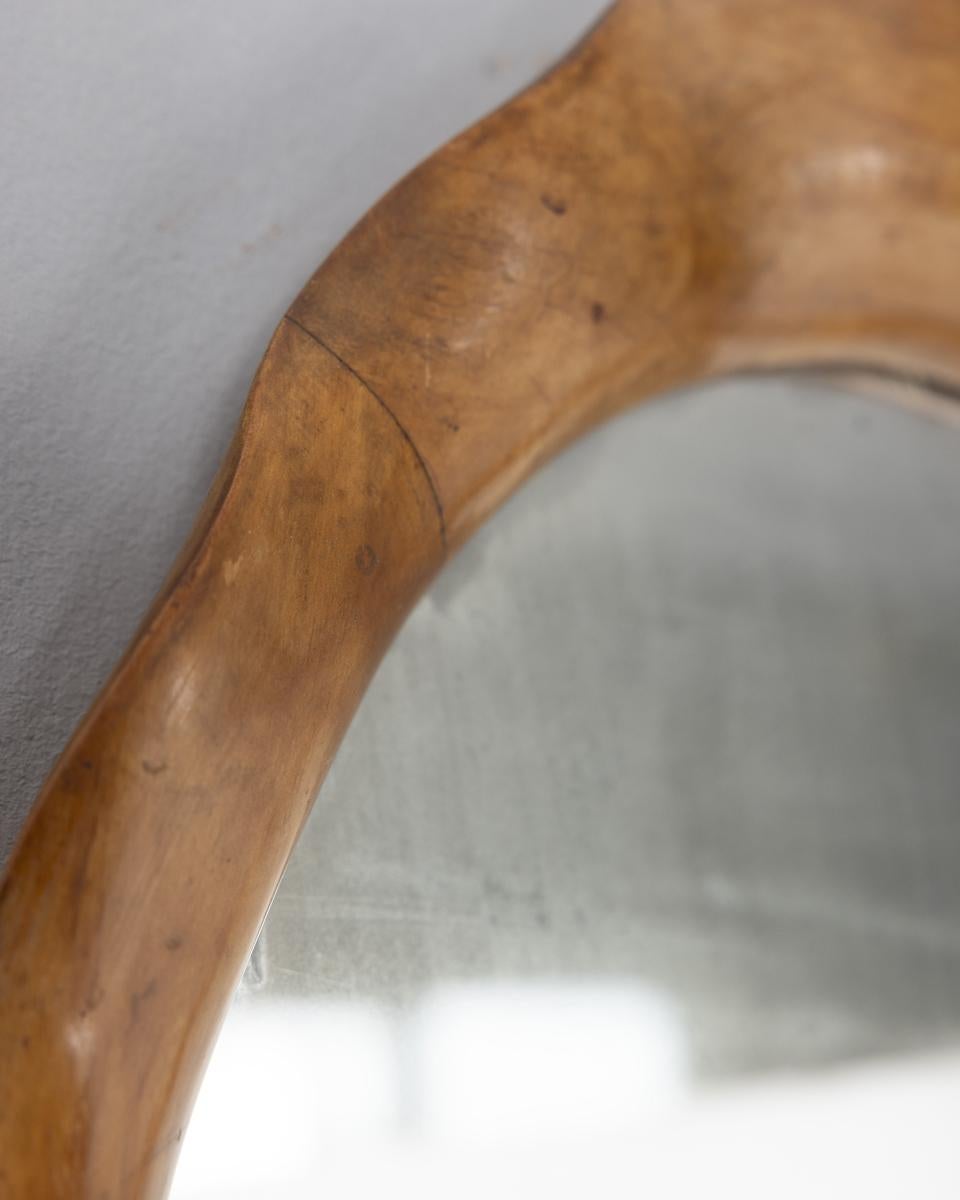 Espejo de pared vintage años 60 madera ondulada diseño italiano en Bueno estado para la venta en None, IT