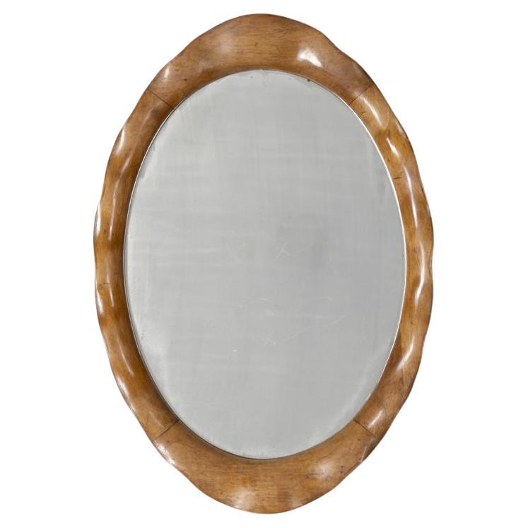 Espejo de pared vintage años 60 madera ondulada diseño italiano en venta