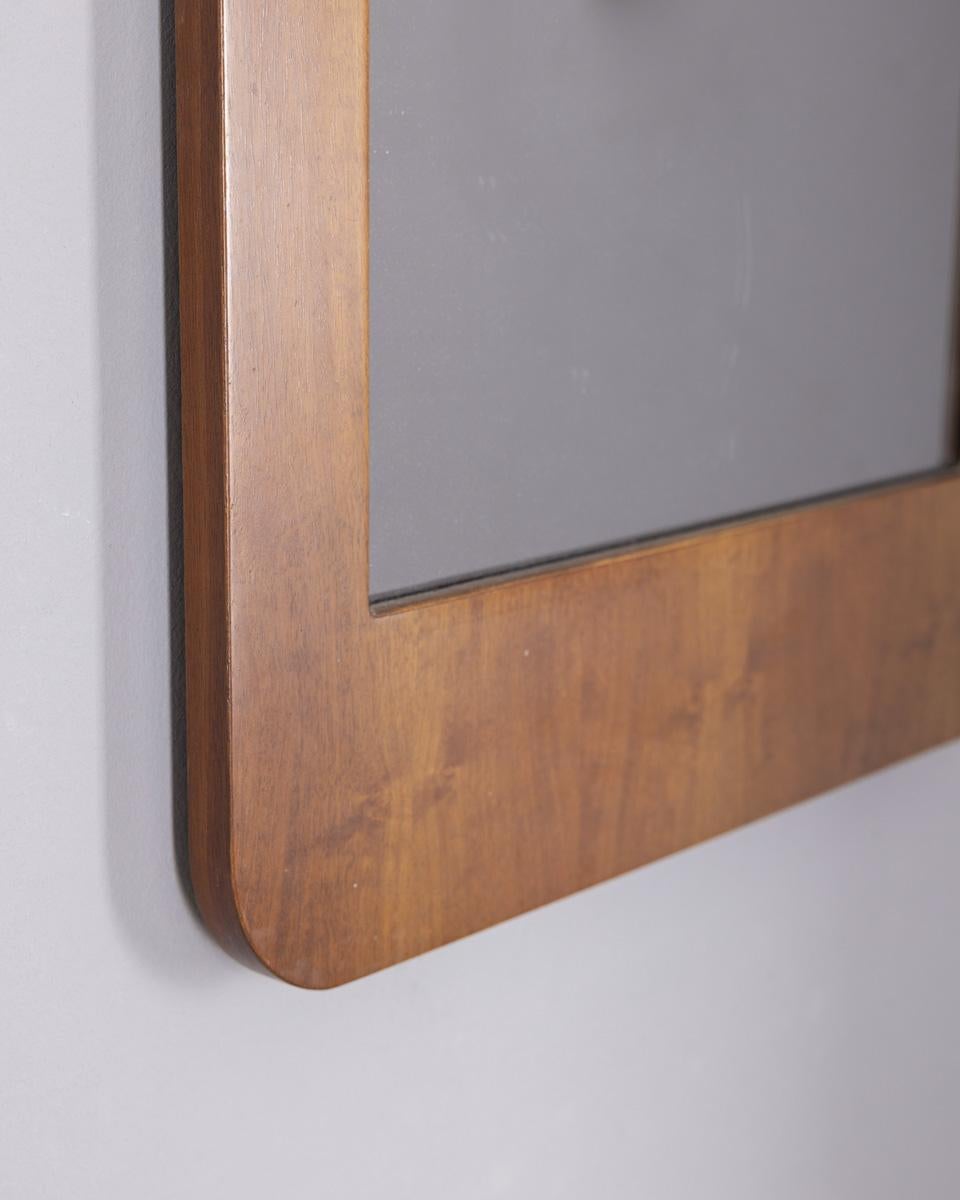 Mid-Century Modern Miroir mural en bois vintage des années 60, design italien en vente