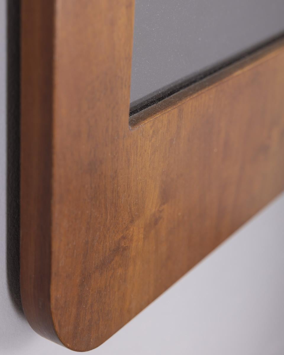 Mid-20th Century Miroir mural en bois vintage des années 60, design italien en vente