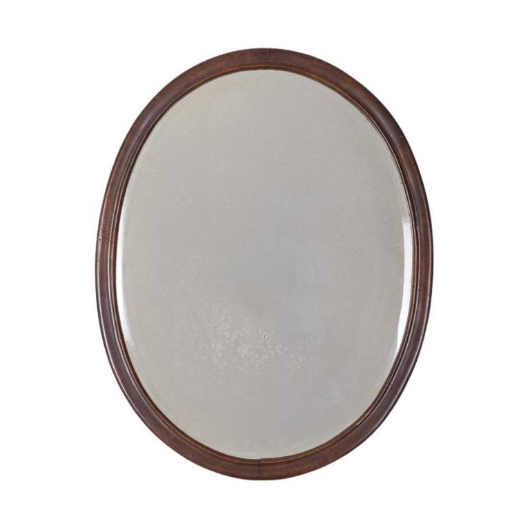 Espejo de pared vintage de diseño italiano de los años 60 en madera de nogal