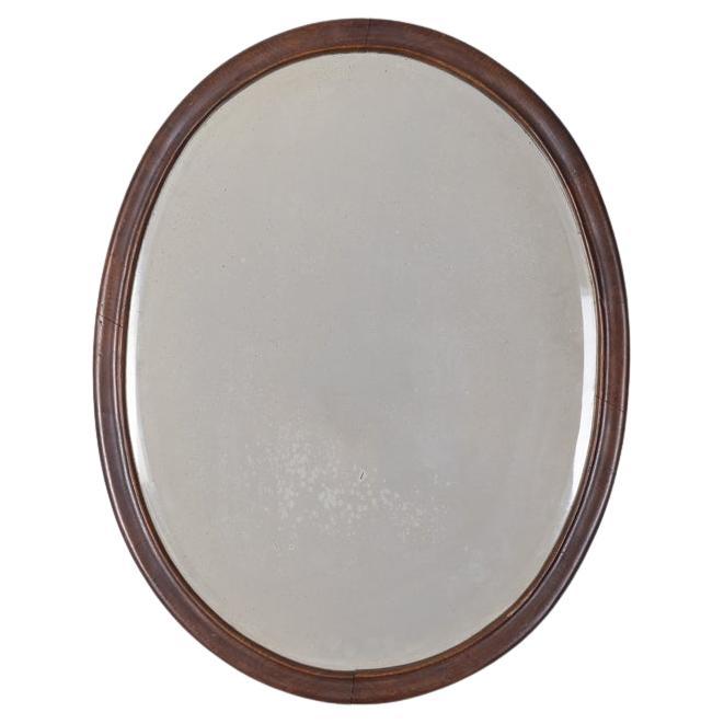 Espejo de pared vintage de diseño italiano de los años 60 en madera de nogal