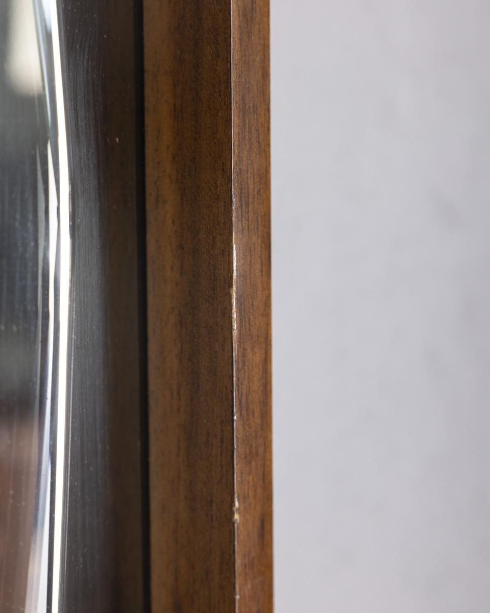 Miroir mural vintage des années 60 en bois et verre fumé design italien en vente 3