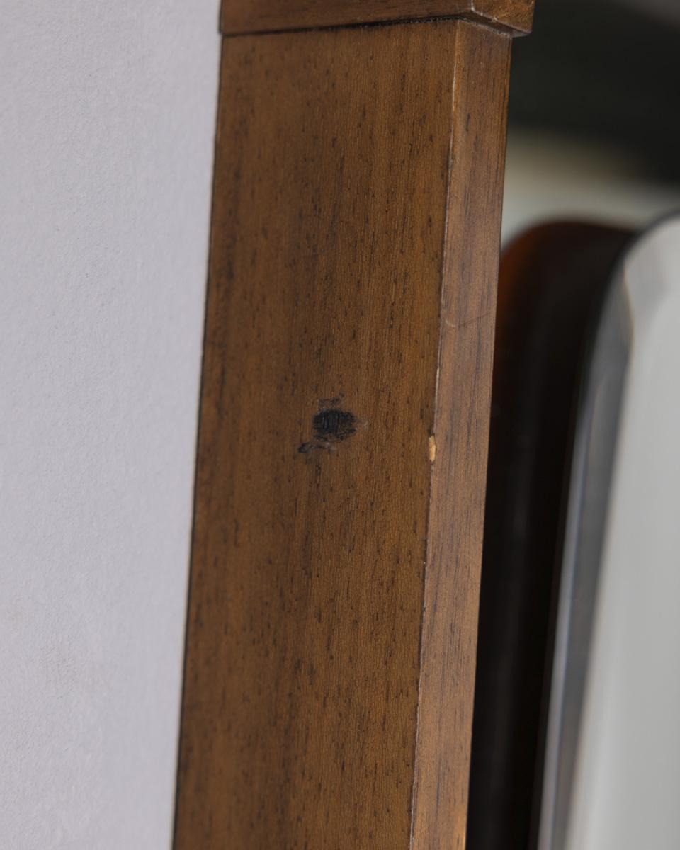 Miroir mural vintage des années 60 en bois et verre fumé design italien en vente 4