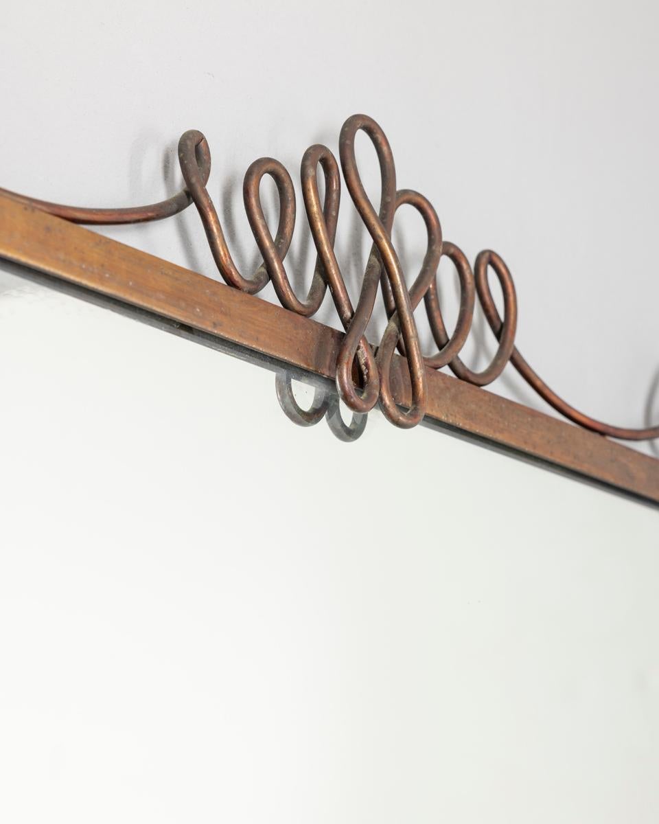 Specchio da parete vintage anni 60 in ottone design Pier Luigi Colli In Good Condition For Sale In None, IT