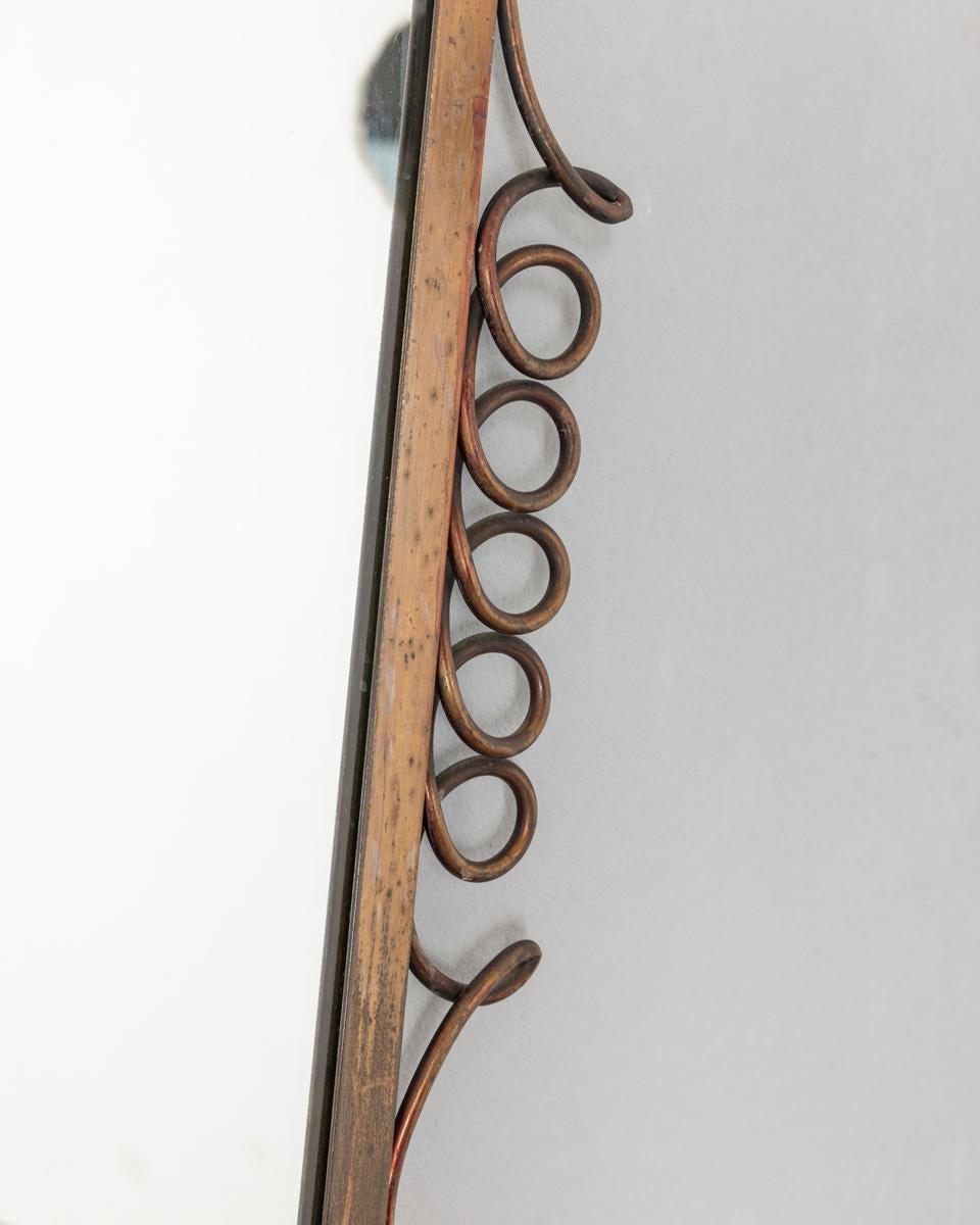 Brass Specchio da parete vintage anni 60 in ottone design Pier Luigi Colli For Sale