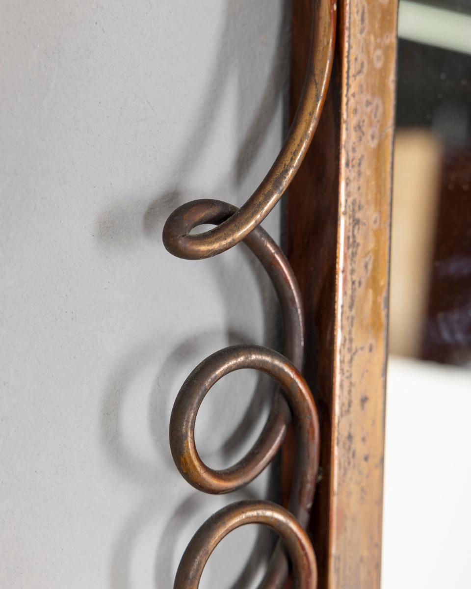 Specchio da parete vintage anni 60 in ottone design Pier Luigi Colli For Sale 2