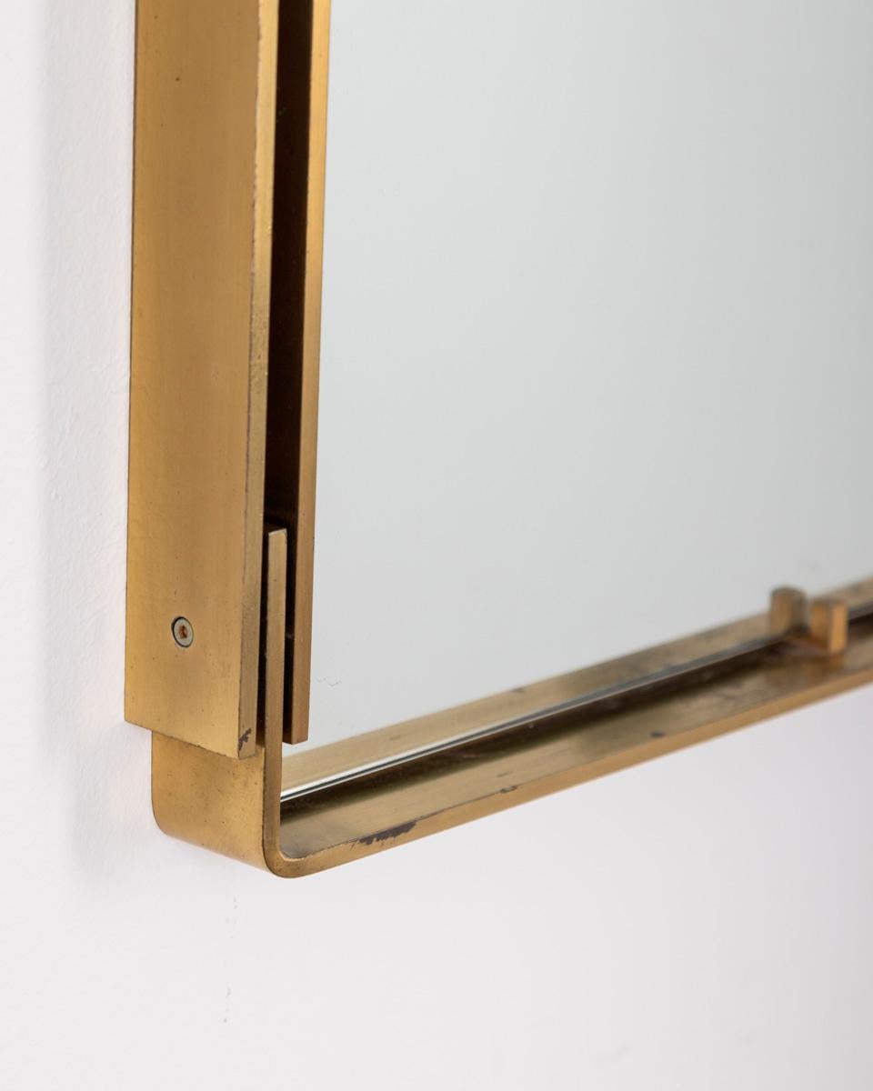 Specchio da parete vintage anni 60 in ottone design Sant'Ambrogio e De Berti In Good Condition In None, IT