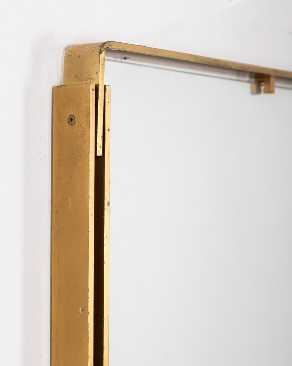 Mid-20th Century Specchio da parete vintage anni 60 in ottone design Sant'Ambrogio e De Berti