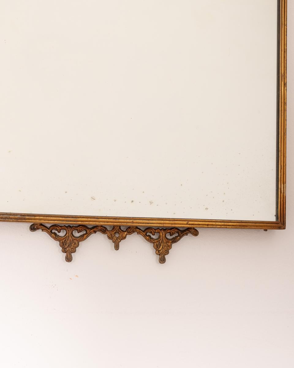 Specchio da parete vintage anni 60 in ottone dorato design Italiano 2